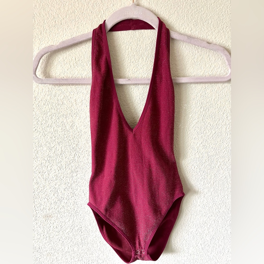Thrifted Sparkly Red Bodysuit